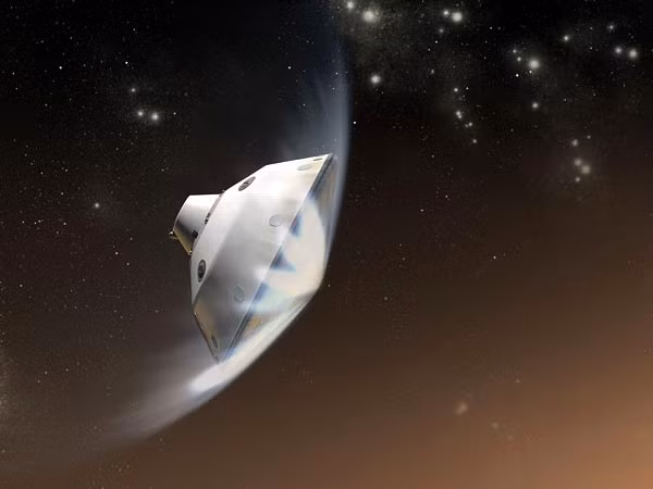 3. Bước đột phá Dưới sức ép giữa trường nhiệt độ thấp hơn và cao hơn, Curiosity được phóng lên sao Hỏa với vận tốc 21,200km/h. Sự tác động này tạo ra rất nhiều lực ma sát và thiết bị giảm ma sát sẽ giảm 90% lực ma sát trước khi tàu mở dù với tốc độ 130km/h ở môi trường nhiệt độ thấp. 3. Bước đột phá Dưới sức ép giữa trường nhiệt độ thấp hơn và cao hơn, Curiosity được phóng lên sao Hỏa với vận tốc 21,200km/h. Sự tác động này tạo ra rất nhiều lực ma sát và thiết bị giảm ma sát sẽ giảm 90% lực ma sát trước khi tàu mở dù với tốc độ 130km/h ở môi trường nhiệt độ thấp.