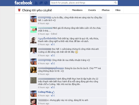 Nhiều bạn trẻ lên Facebook có những lời lẽ khiếm nhã "phản ứng" với hành động tặng 100 triệu cuốn sách của công ty Trung Nguyên.