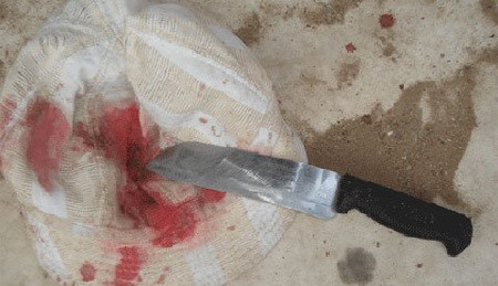 Một trong hai con dao Tiến dùng đâm mọi người Một trong hai con dao Tiến dùng đâm mọi người