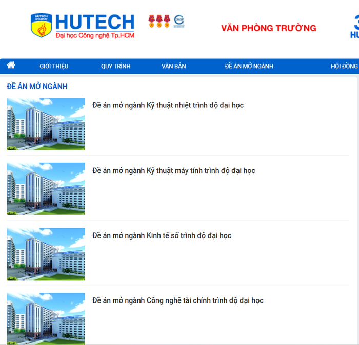 Nhiều ngành mới mở năm 2024 nhưng không thể truy cập vào để xem Đề án mở ngành. (Ảnh chụp màn hình). Screenshot 2025-04-14 145626.png