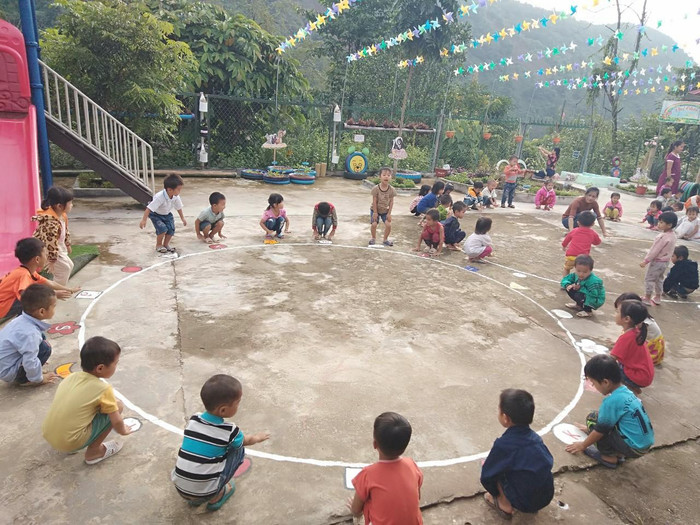 Các em học sinh Trường Mầm non Nậm Cha, huyện Sìn Hồ, tỉnh Lai Châu trong giờ ra chơi (Nguồn: Phòng Giáo dục và Đào tạo huyện Sìn Hồ). Các em học sinh Trường Mầm non Nậm Cha, huyện Sìn Hồ, tỉnh Lai Châu trong giờ ra chơi (Nguồn: Phòng Giáo dục và Đào tạo huyện Sìn Hồ).