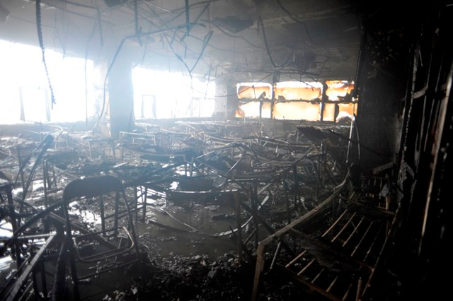 Hiện trường bên trong vụ cháy