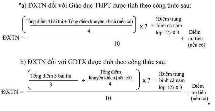 Công thức xét điểm tốt nghiệp năm 2019 (ảnh Trinh Phúc). Công thức xét điểm tốt nghiệp năm 2019 (ảnh Trinh Phúc).