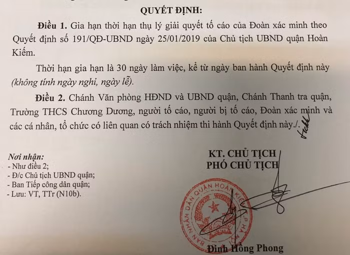 Gia hạn thụ lý tố cáo vụ tố Hiệu trưởng, mẹ già 80 tuổi bị gọi điện đe dọa