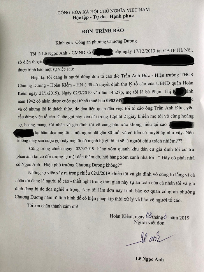 Cô Lê Ngọc Anh rất lo lắng cho bố mẹ của cô ấy (ảnh tư liệu do bạn đọc cung cấp). Cô Lê Ngọc Anh rất lo lắng cho bố mẹ của cô ấy (ảnh tư liệu do bạn đọc cung cấp).