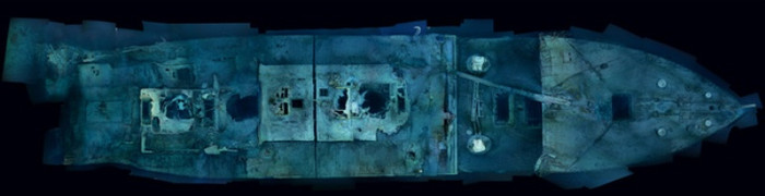 4. Được ghép lại từ nhiều bức ảnh có độ phân giải cao cùng với kỹ thuật xử lý ảnh chụp tàu ngầm, bức ảnh chụp thủy cung Titanic từ trên cao này chính là bức tranh toàn cảnh và chi tiết nhất chưa từng được hé lộ trước đây. 4. Được ghép lại từ nhiều bức ảnh có độ phân giải cao cùng với kỹ thuật xử lý ảnh chụp tàu ngầm, bức ảnh chụp thủy cung Titanic từ trên cao này chính là bức tranh toàn cảnh và chi tiết nhất chưa từng được hé lộ trước đây.