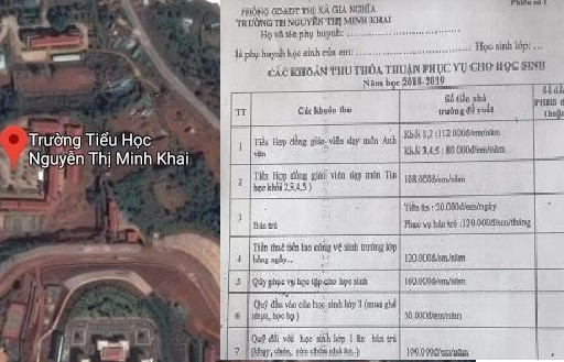 Trường tiểu học Nguyễn Thị Minh Khai, thị trấn Gia Nghĩa, Đắk Nông đang sử dụng giáo viên hợp đồng để dạy tin và tiếng anh. Số tiền để chi trả lương lấy từ tiền đóng góp của phụ huynh (ảnh Trinh Phúc). Trường tiểu học Nguyễn Thị Minh Khai, thị trấn Gia Nghĩa, Đắk Nông đang sử dụng giáo viên hợp đồng để dạy tin và tiếng anh. Số tiền để chi trả lương lấy từ tiền đóng góp của phụ huynh (ảnh Trinh Phúc).