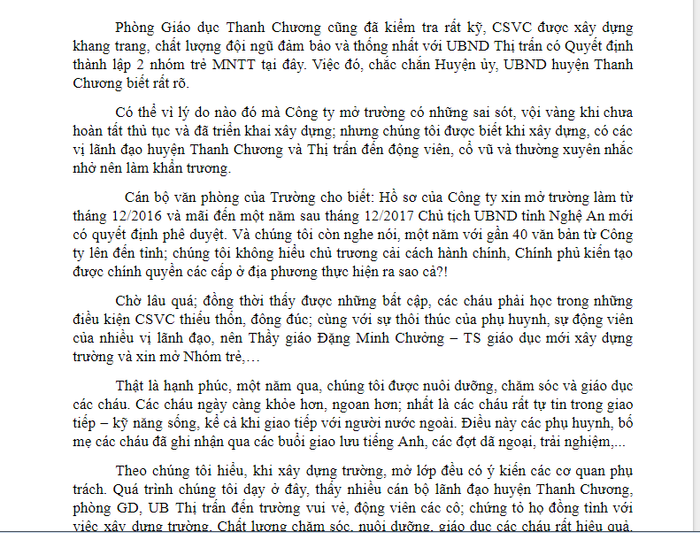 Những dòng viết chan chứa nỗi niềm của các cô trường Mần non Tuổi Thơ Thanh Chương (ảnh Trinh Phúc).