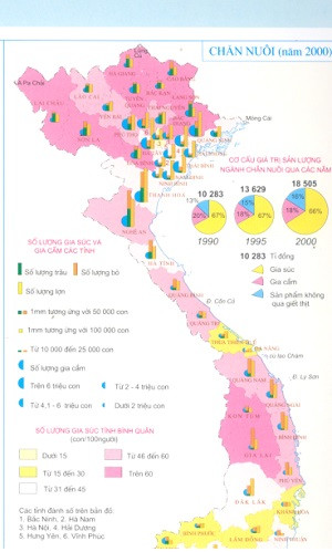 Màu vàng và màu lam trên cũng khó phân biệt (Ảnh chụp Atlat địa lý Việt Nam) Màu vàng và màu lam trên cũng khó phân biệt (Ảnh chụp Atlat địa lý Việt Nam)