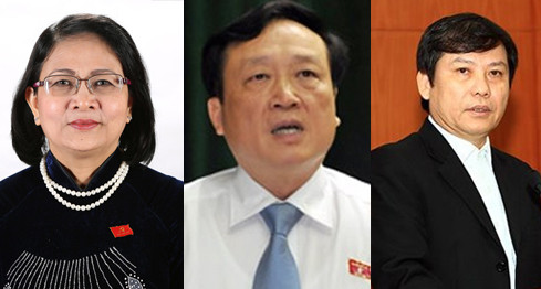 Từ trái qua phải: bà Đặng Thị Ngọc Thịnh, ông Nguyễn Hòa Bình và ông Lê Minh Trí. (Ảnh Daibieunhandan.vn) Từ trái qua phải: bà Đặng Thị Ngọc Thịnh, ông Nguyễn Hòa Bình và ông Lê Minh Trí. (Ảnh Daibieunhandan.vn)