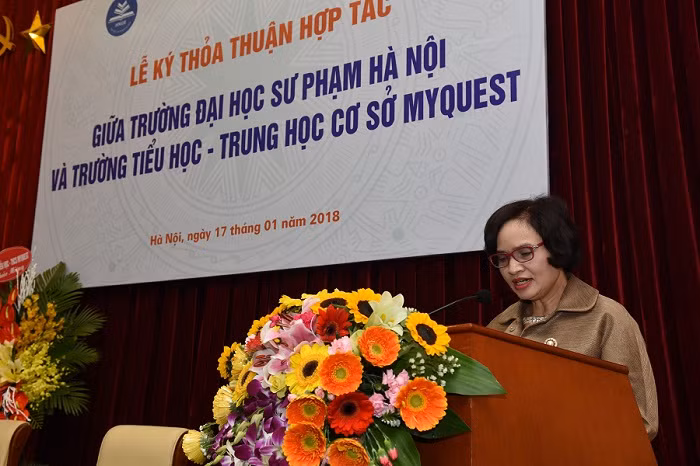 Bà Đồng Thị Lan - Chủ tịch Hội đồng quản trị Hệ thống Trường Tiểu học-Trung học cơ sở MyQuest (Ảnh: Ngọc Thúy)