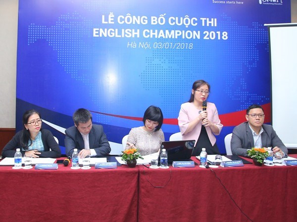 Buổi công bố khởi động cuộc thi tiếng Anh English Champion 2018. (Ảnh: Ban tổ chức) Buổi công bố khởi động cuộc thi tiếng Anh English Champion 2018. (Ảnh: Ban tổ chức)