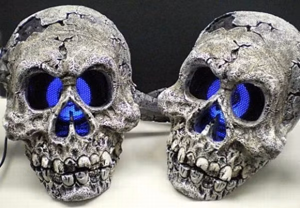 1. Dàn loa đầu lâu độc đáo Nếu bạn là một fan hâm mộ chàng cướp biển Jack Sparrow trong loạt phim Cướp biển vùng Carribê đình đám của Hollywood, nếu bạn là một tín đồ của trò chơi điện tử, chắc chắn bạn không thể bỏ qua dàn loa hình đầu lâu rất đẹp và cá tính này. Với công suất 6W, có đèn sử dụng ban đêm, đây chắc chắn là món quà ấn tượng trong dịp lễ Halloween. Sản phẩm này có giá 71.75$.