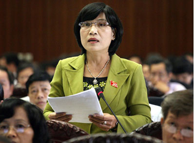 Đại biểu Mai Thị Ánh Tuyết (Đoàn Đại biểu tỉnh An Giang) (Ảnh: qdnd)