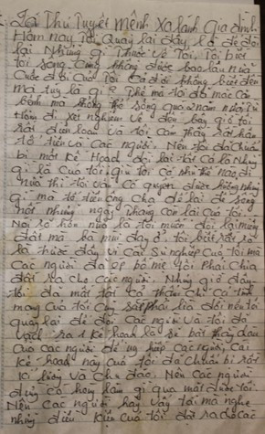 Lá thư tuyệt mệnh lộ rõ kế hoạch bắt cóc cháu Thọ của Hưng Lá thư tuyệt mệnh lộ rõ kế hoạch bắt cóc cháu Thọ của Hưng