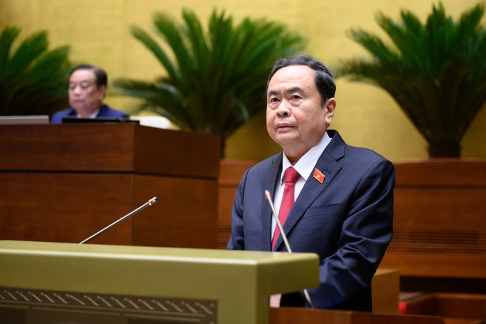 Ủy viên Bộ Chính trị, Chủ tịch Quốc hội Trần Thanh Mẫn phát biểu khai mạc Kỳ họp thứ 9, Quốc hội khóa XV. Ảnh: quochoi.vn. 050520250907-z6569052794152_2fcdb790f8b02b3bbf25e43e436a4736.jpg