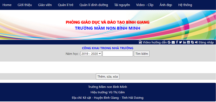 Phụ huynh cho rằng, một số khoản thu đầu năm tại Trường mầm non Bình Minh, huyện Bình Giang, Hải Dương có dấu hiệu lạm thu. Ảnh minh họa, chụp màn hình webside nhà trường Phụ huynh cho rằng, một số khoản thu đầu năm tại Trường mầm non Bình Minh, huyện Bình Giang, Hải Dương có dấu hiệu lạm thu. Ảnh minh họa, chụp màn hình webside nhà trường