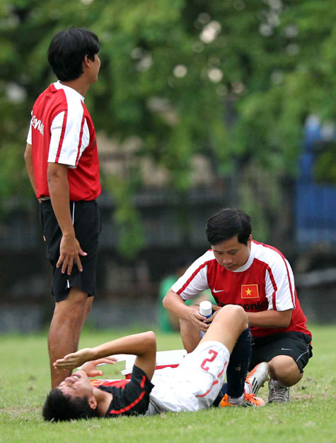 Thanh Hào chấn thương là tổn thất lớn cho U23 Việt Nam. Ảnh: Quang Minh Thanh Hào chấn thương là tổn thất lớn cho U23 Việt Nam. Ảnh: Quang Minh