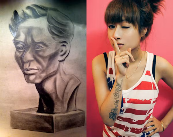 Nhìn bề ngoài, nhiều người nghĩ Bi là "dân chơi" vì ăn mặc khá ngầu nhưng thực chất đây lại là một nữ sinh học hành vô cùng chăm chỉ và tài ba. Bên cạnh ảnh Bi là bức vẽ từ lớp 10 của bạn ấy đã được giáo sư của Cambrigde Arts & Sciences khen ngợi. Nhìn bề ngoài, nhiều người nghĩ Bi là "dân chơi" vì ăn mặc khá ngầu nhưng thực chất đây lại là một nữ sinh học hành vô cùng chăm chỉ và tài ba. Bên cạnh ảnh Bi là bức vẽ từ lớp 10 của bạn ấy đã được giáo sư của Cambrigde Arts & Sciences khen ngợi.