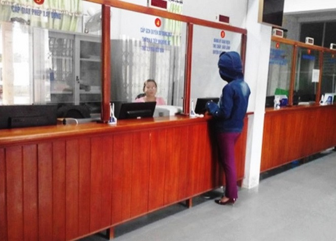 Phòng giao dịch một cửa thuộc Văn phòng UBND-HĐND thị xã Ba Đồn, nơi bà L. làm việc (Ảnh: Thủy Phan)