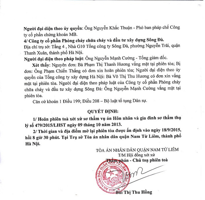 Những quyết định gây nghi ngờ của Tòa án quận Nam Từ Liêm ở một vụ án dân sự ảnh 2 Những quyết định gây nghi ngờ của Tòa án quận Nam Từ Liêm ở một vụ án dân sự ảnh 2