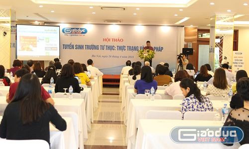 Toàn cảnh hội thảo Tuyển sinh trường Tư thục: Thực trạng và giải pháp do Báo Điện tử Giáo dục Việt Nam tổ chức sáng 26/4/2018 (Ảnh: Lại Cường) Toàn cảnh hội thảo Tuyển sinh trường Tư thục: Thực trạng và giải pháp do Báo Điện tử Giáo dục Việt Nam tổ chức sáng 26/4/2018 (Ảnh: Lại Cường)