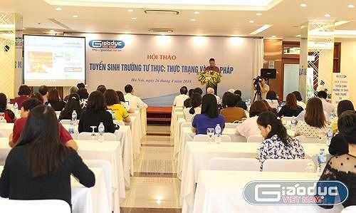 Toàn cảnh hội thảo Tuyển sinh trường Tư thục: Thực trạng và giải pháp do Báo Điện tử Giáo dục Việt Nam tổ chức sáng 26/4/2018 (Ảnh: Lại Cường) Toàn cảnh hội thảo Tuyển sinh trường Tư thục: Thực trạng và giải pháp do Báo Điện tử Giáo dục Việt Nam tổ chức sáng 26/4/2018 (Ảnh: Lại Cường)