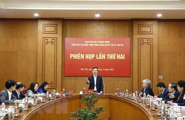 Chủ tịch nước Võ Văn Thưởng phát biểu chỉ đạo. (Ảnh: Thống Nhất/TTXVN) Chủ tịch nước Võ Văn Thưởng phát biểu chỉ đạo. (Ảnh: Thống Nhất/TTXVN)