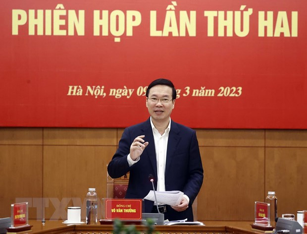 Chủ tịch nước Võ Văn Thưởng phát biểu chỉ đạo. (Ảnh: Thống Nhất/TTXVN) Chủ tịch nước Võ Văn Thưởng phát biểu chỉ đạo. (Ảnh: Thống Nhất/TTXVN)