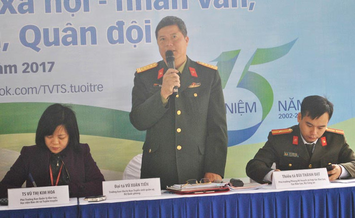 Đại tá Vũ Xuân Tiến - Trưởng ban Thư ký Ban Tuyển sinh Quân sự (Bộ Quốc phòng) (Ảnh: Thùy Linh)