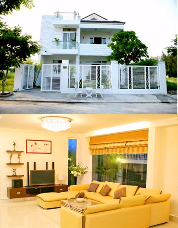 Ngôi nhà khoác chiếc áo màu trắng do bà xã Quyền Linh lên ý tưởng, mang đậm phong cách châu Âu. Ngôi nhà sang trọng, hiện đại và ấm cúng khoác chiếc áo màu trắng do chính tay bà xã Dạ Thảo lên ý tưởng, mang đến không gian sống đầy tiện nghi theo phong cách châu Âu.Quyền Linh rất tự hào về mái ấm của gia đình anh.