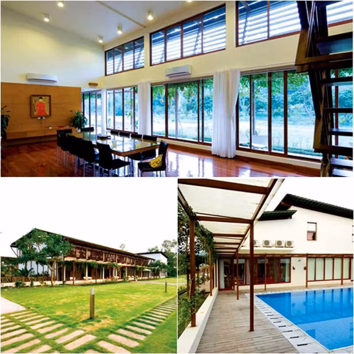 Khác với lối xây dựng và thiết kế kiểu “biệt phủ”, cặp vợ chồng diva này lại chọn xu hướng hiện đại – tiện nghi cho khu nhà của mình.