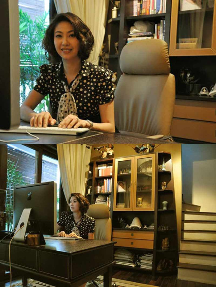 Phòng làm việc trong nhà thiết kế đơn giản nhưng sang trọng.