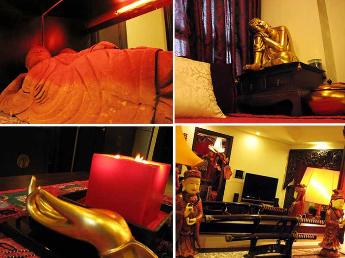 Đặc biệt, bạn sẽ bất ngờ khi biết cô chủ có sở thích trưng bày nhiều hình ảnh và tượng Phật khắp nơi trong nhà.