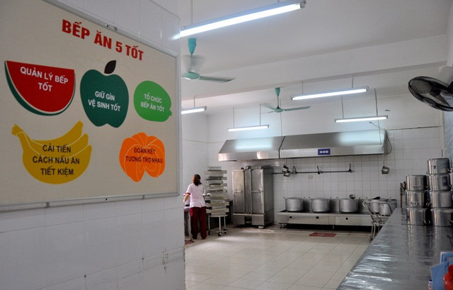 Việc an toàn vệ sinh thực phẩm được nhà trường trú trọng đảm bảo tốt. Việc an toàn vệ sinh thực phẩm được nhà trường trú trọng đảm bảo tốt.