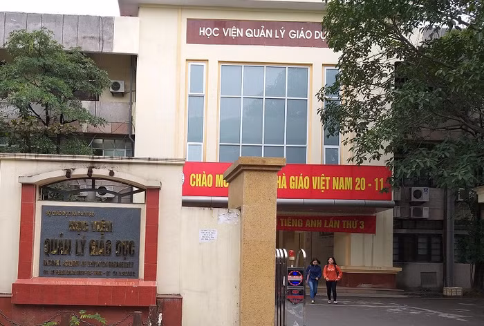 Học viện quản lý giáo dục, nơi xảy ra vụ việc (ảnh Như Hải).