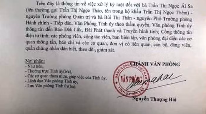 Khai trừ Đảng nữ trưởng phòng Tỉnh ủy sử dụng bằng giả