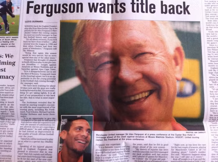 Sir Alex phát biểu với báo chí Nam Phi