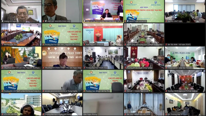 Ngày 22/10, Hiệp hội Các trường đại học, cao đẳng Việt Nam tổ chức hội thảo khoa học trực tuyến “Chuyển đổi số trong giáo dục đại học”. Ngày 22/10, Hiệp hội Các trường đại học, cao đẳng Việt Nam tổ chức hội thảo khoa học trực tuyến “Chuyển đổi số trong giáo dục đại học”.