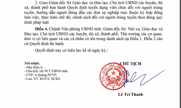 Quảng Nam hủy kết quả trúng tuyển của 42 thí sinh trúng tuyển kỳ thi tuyển viên chức ngành giáo dục. Ảnh: AN Quảng Nam hủy kết quả trúng tuyển của 42 thí sinh trúng tuyển kỳ thi tuyển viên chức ngành giáo dục. Ảnh: AN