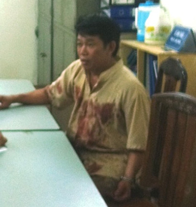 Đối tượng Lâm tại cơ quan công an.