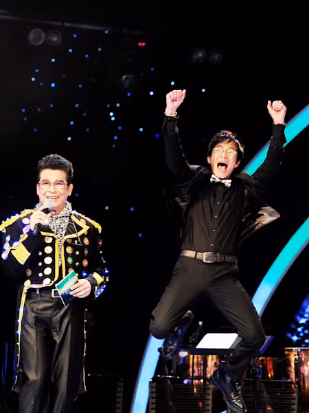 Hữu Kiên phấn khích khi được xướng tên là người chiến thắng