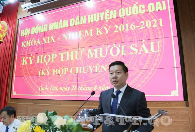 Ông Nguyễn Trường Sơn - Chủ tịch Uỷ ban nhân dân huyện Quốc Oai. Ảnh: Quocoai.hanoi.gov.vn Ông Nguyễn Trường Sơn - Chủ tịch Uỷ ban nhân dân huyện Quốc Oai. Ảnh: Quocoai.hanoi.gov.vn