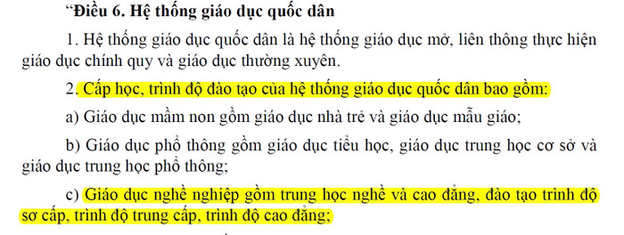 Trong dự thảo Luật giáo dục sửa đổi vẫn đang để "trình độ trung cấp" ed6f00871d33af6df622.jpg