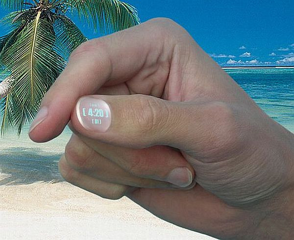 5. Đồng hồ móng tay dùng một lần Timex TX54 Đây là một trong những sản phẩm sáng tạo đã giành được giải nhì trong cuộc thi thiết kế do Timex và Core 77 tổ chức. Timex TX54 nằm gọn gàng trên móng tay của người dùng và khi bạn nhấn vào phần đầu của thiết bị nhỏ bé này, nó sẽ phát sáng và hiển thị thời gian cũng như ngày tháng. Ngoài ra, Timex TX54 cũng có khả năng cho phép người dùng thay đổi màu sắc để tạo cảm giác mới mẻ như thể các loại sơn móng tay truyền thống. Với thiết kế này, Timex cũng nhằm hướng đến các sản phẩm công nghệ sáng tạo trong tương lai. 5. Đồng hồ móng tay dùng một lần Timex TX54 Đây là một trong những sản phẩm sáng tạo đã giành được giải nhì trong cuộc thi thiết kế do Timex và Core 77 tổ chức. Timex TX54 nằm gọn gàng trên móng tay của người dùng và khi bạn nhấn vào phần đầu của thiết bị nhỏ bé này, nó sẽ phát sáng và hiển thị thời gian cũng như ngày tháng. Ngoài ra, Timex TX54 cũng có khả năng cho phép người dùng thay đổi màu sắc để tạo cảm giác mới mẻ như thể các loại sơn móng tay truyền thống. Với thiết kế này, Timex cũng nhằm hướng đến các sản phẩm công nghệ sáng tạo trong tương lai.