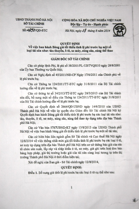 Quyết định số 4890/ QĐ-STC về việc ban hành Bảng giá tối thiểu tính lệ phí trước bạ một số loại sản phẩm trong đó có xe Mitsubishi Pajero Sport G.4WD.AT. Quyết định số 4890/ QĐ-STC về việc ban hành Bảng giá tối thiểu tính lệ phí trước bạ một số loại sản phẩm trong đó có xe Mitsubishi Pajero Sport G.4WD.AT.