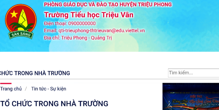Trên website của Trường tiểu học Triệu Vân vẫn chưa công bố Hiệu trưởng mới. Ảnh: NP Trên website của Trường tiểu học Triệu Vân vẫn chưa công bố Hiệu trưởng mới. Ảnh: NP