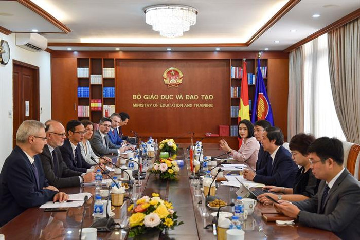 Quang cảnh buổi tiếp (ảnh:Bộ Giáo dục và Đào tạo) Quang cảnh buổi tiếp (ảnh:Bộ Giáo dục và Đào tạo)