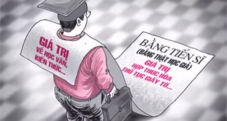Xã hội trọng bằng cấp đã gây ra hàng loạt vấn đề nhức nhối như: mua bán bằng giả, chạy chọt trong thi cử để có tấm bằng chính quy loại khá, giỏi. Ảnh minh họa trên giaoduc.net