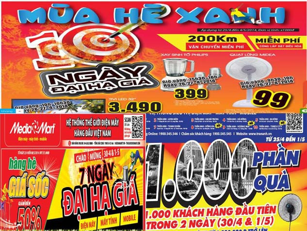 Các siêu thị điện máy đua nhau tung khuyến mãi khủng dịp 30/4